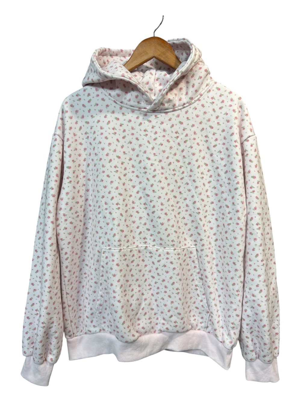 As Revival Pink Floral Hoodie Large Casual Activewear Loungewear Cottage Girly - Picture 2 of 6